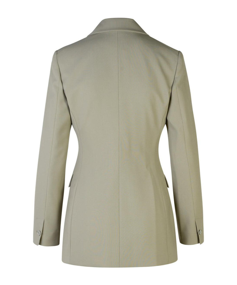 Moschino Structured Wool Blend Blazer With Notch Lapels In Nude