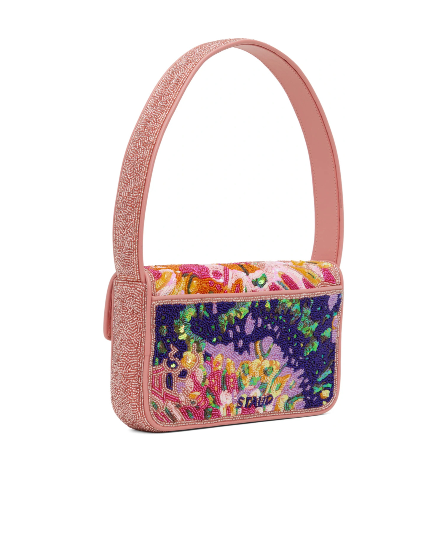 Staud Flip Cover Contrast Shoulder Bag In Pink