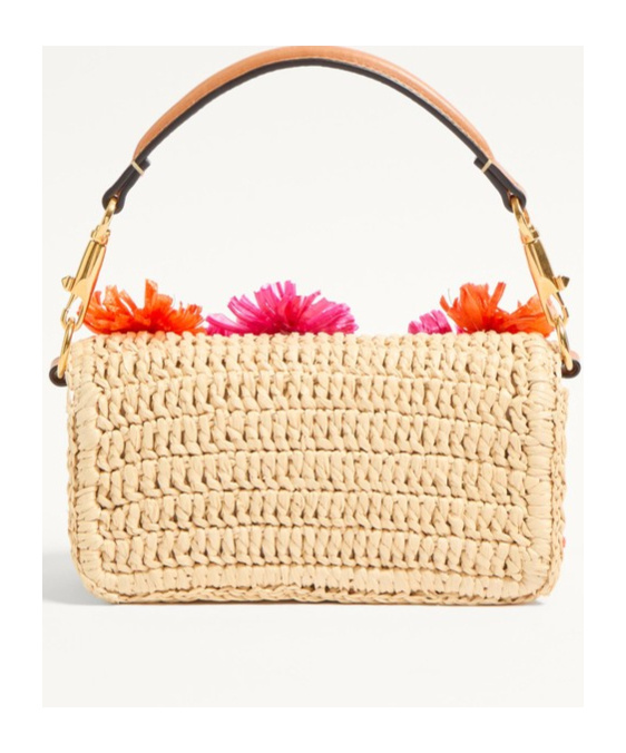 Valentino Small Shoulder Bag With Flowers And Beads In Nude