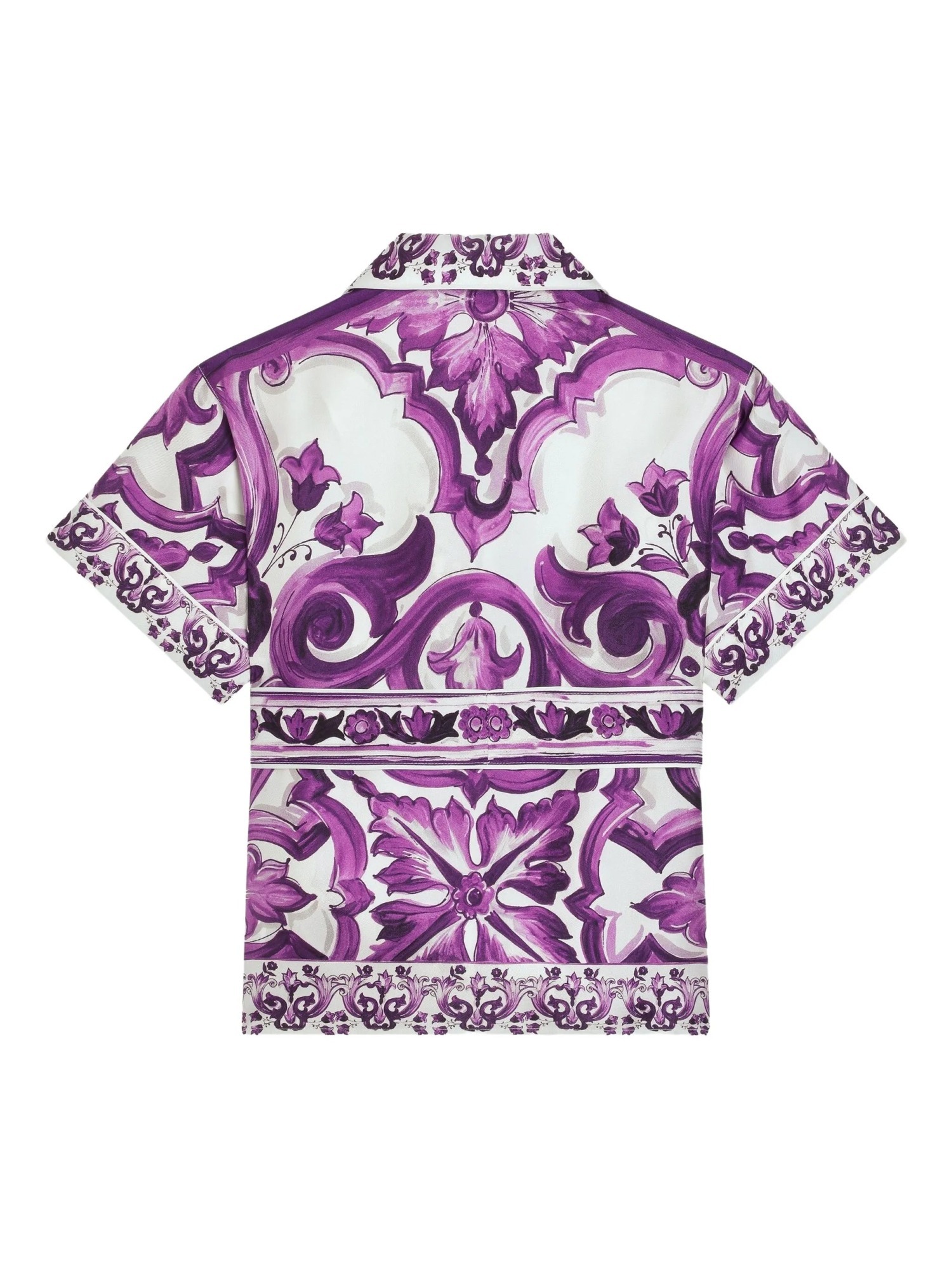 Dolce & Gabbana Seidenhemd Mit Grafischem Print In Purple