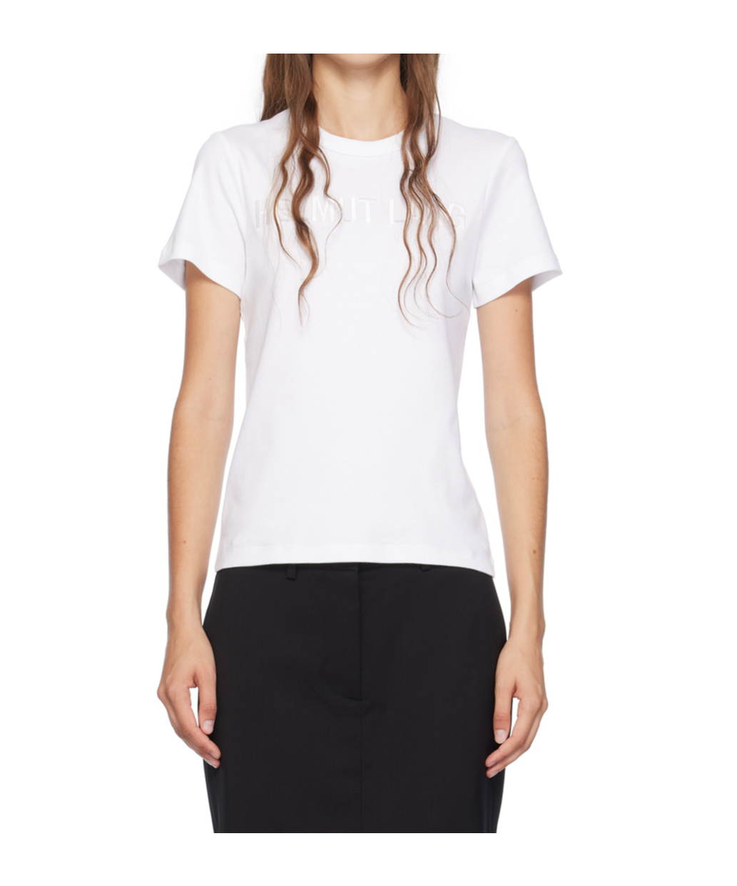 Helmut Lang Round Collar Logo T-shirt In Multicolor