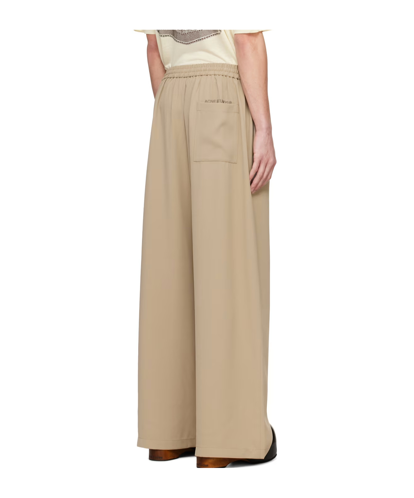 Acne Studios Logo Embroidered Pants In Brown