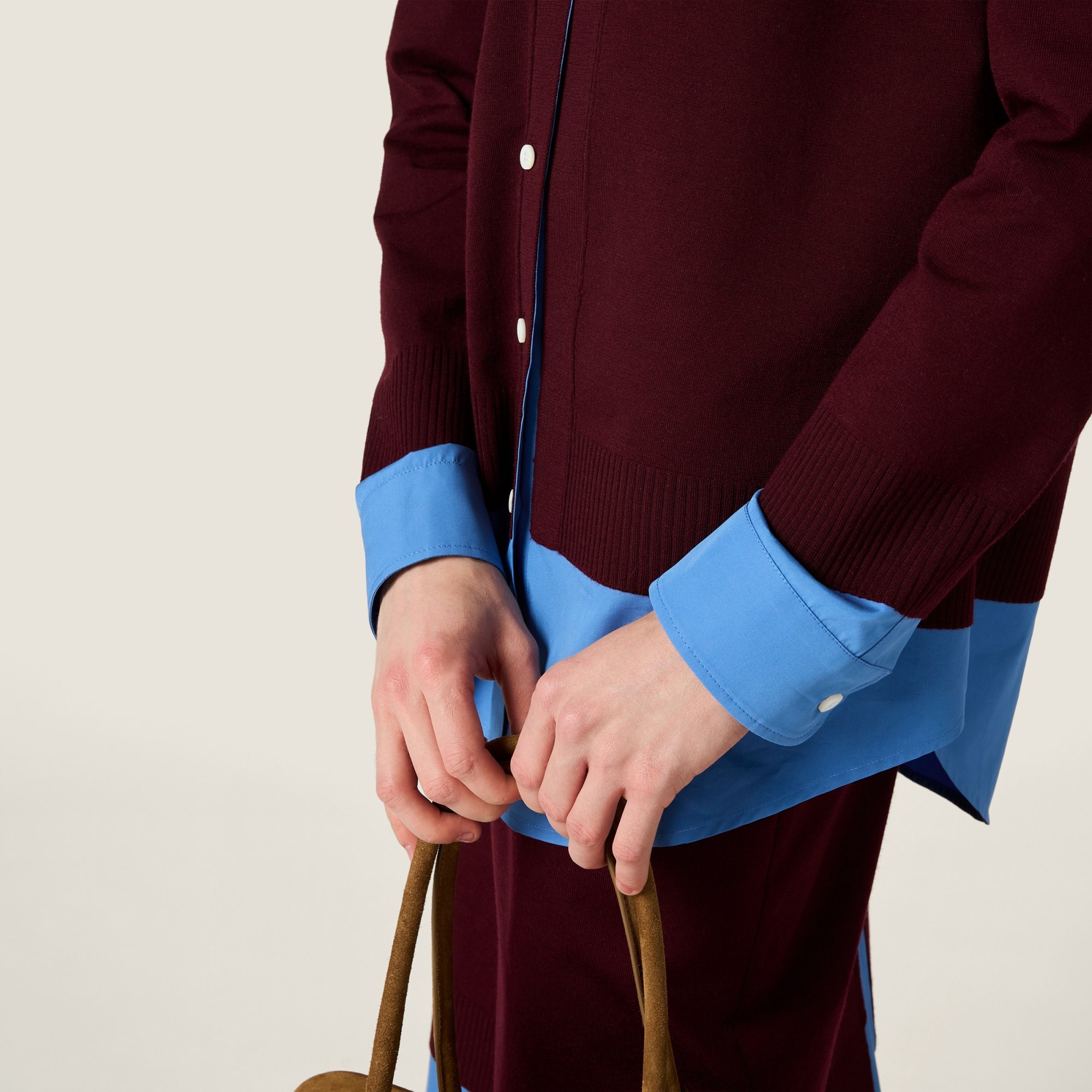 Miu Miu Long Sleeve Shirt In Brown