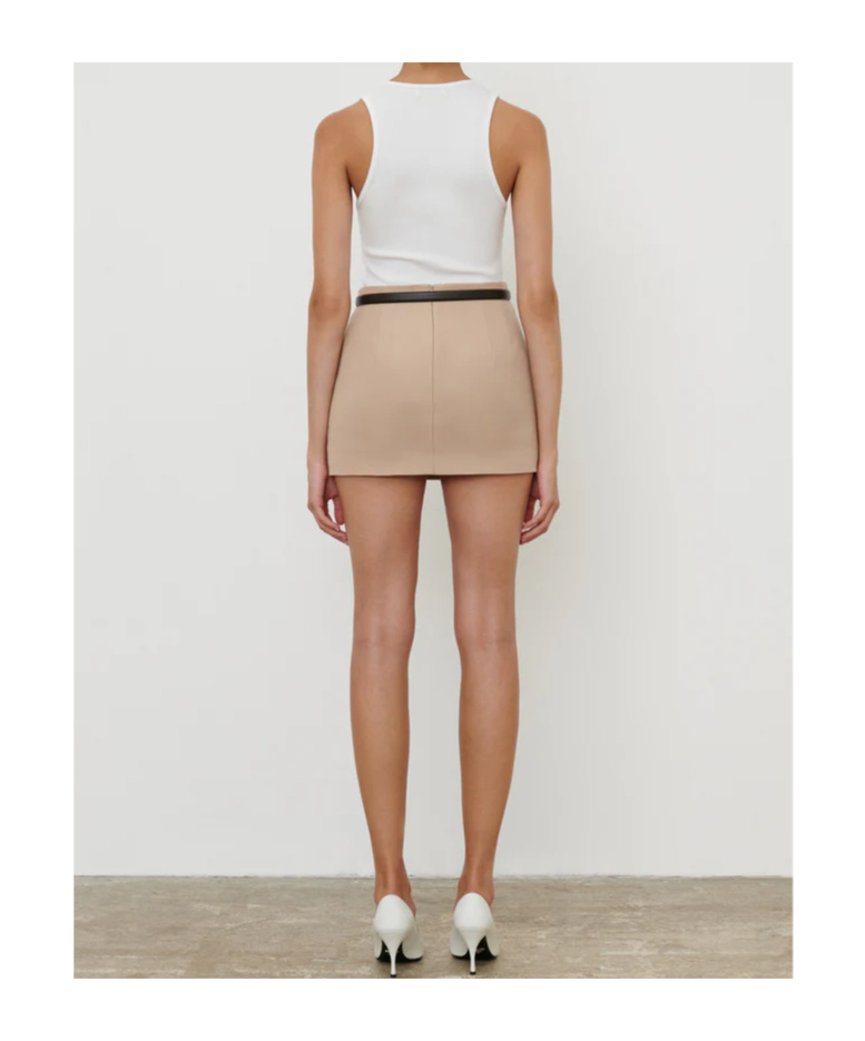 Wardrobe.nyc Back Zip Skirt In Brown