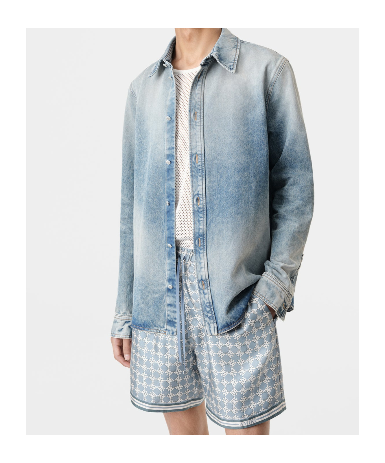 Amiri Long-sleeved Shirt In Blue