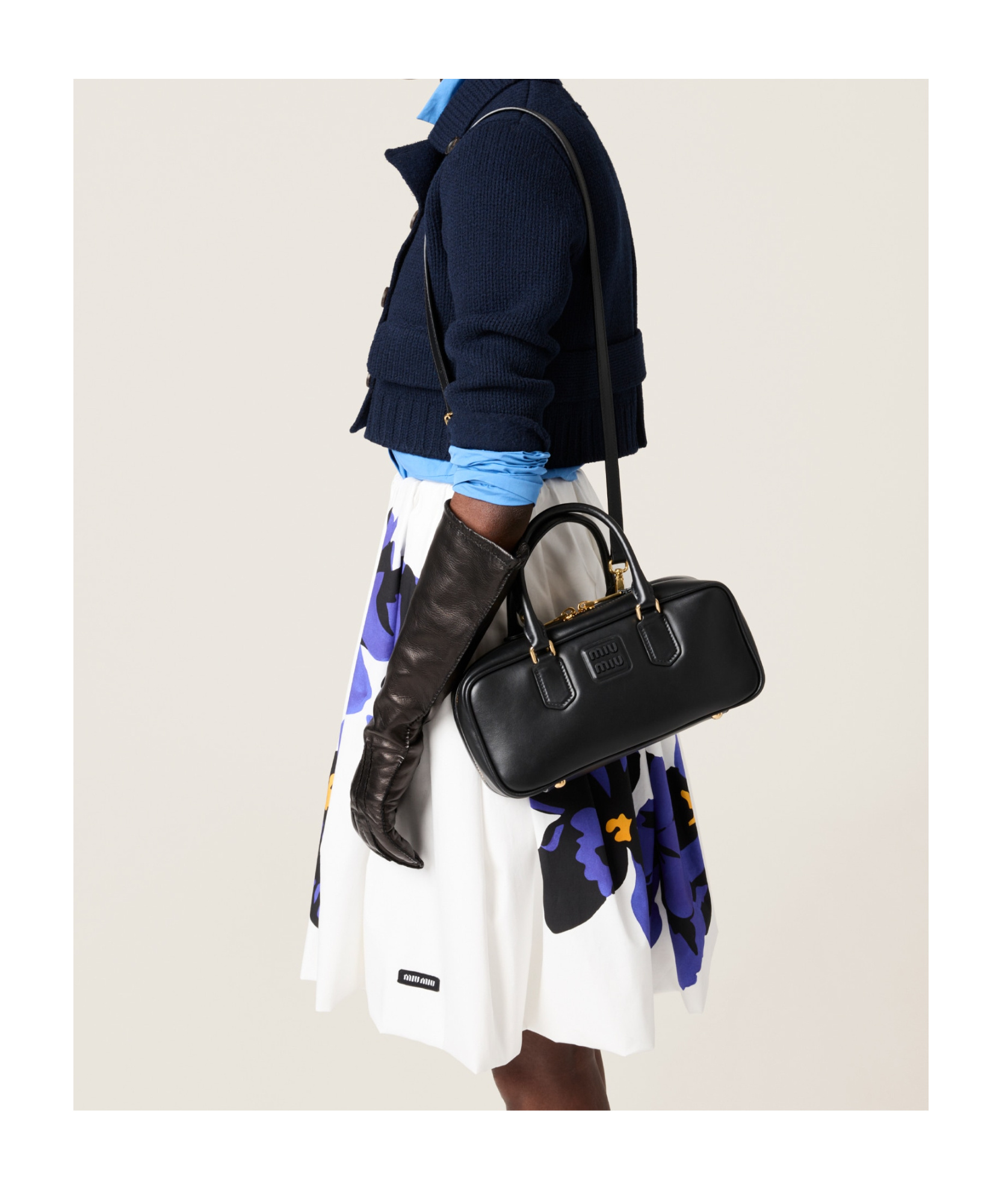 Miu Miu Mini Arcadie Leather Top-handle Bag