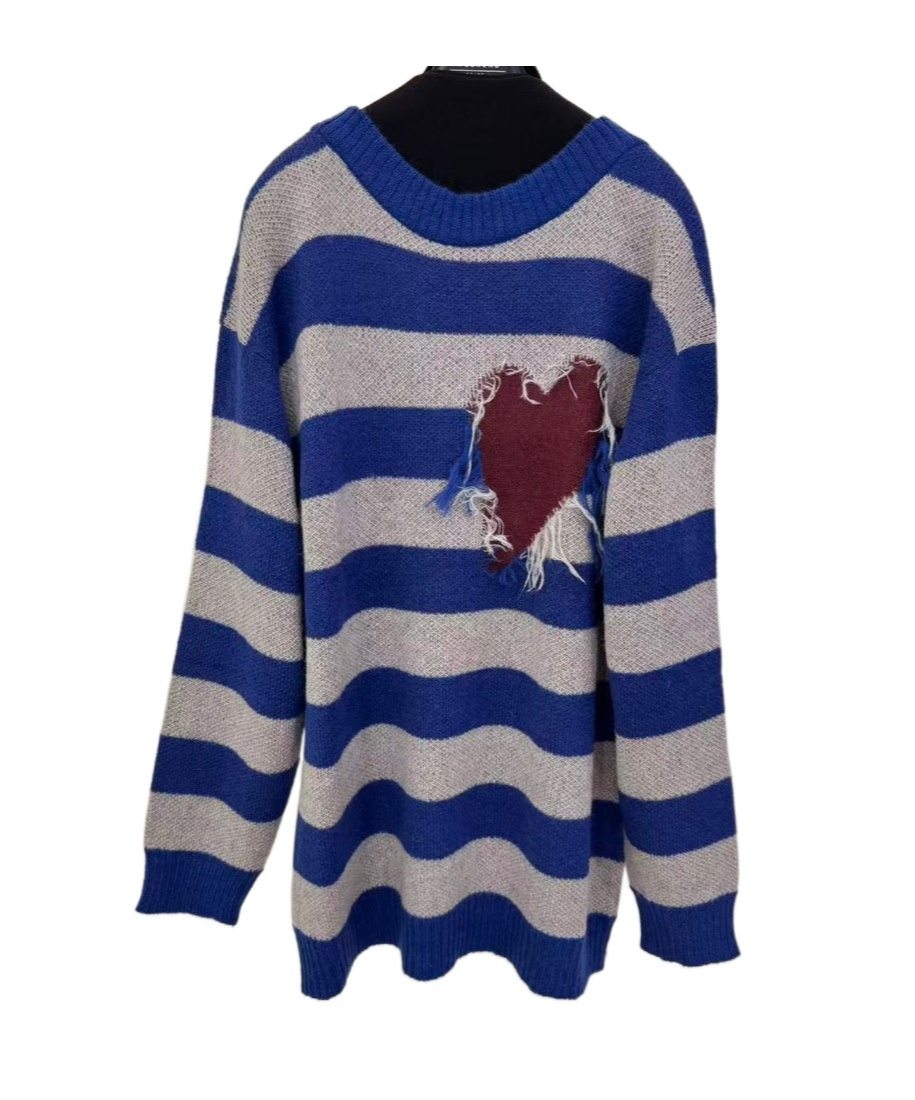 We11 Done Striped Sweater In Blue
