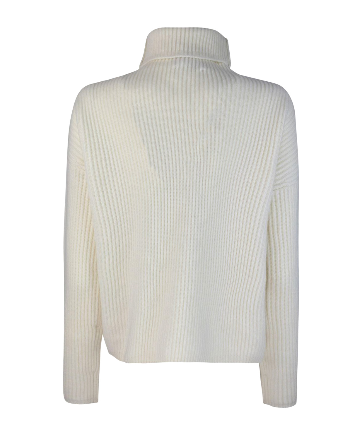 Max Mara Warm Greetings Turtleneck Sweater In White