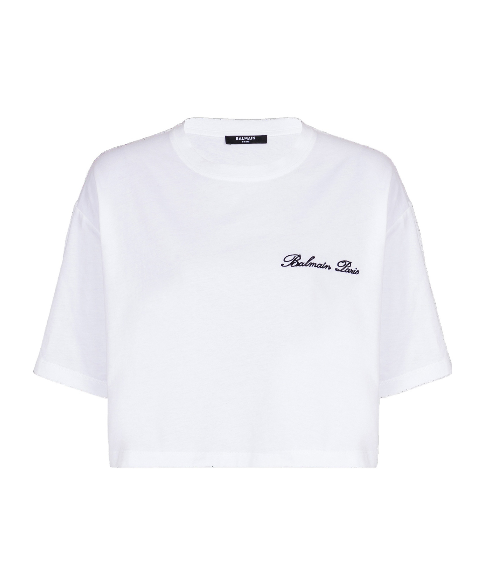 Balmain T-shirt With Signature Embroidery In White