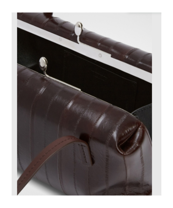 Jil Sander Paneled Cracked-leather Shoulder Bag In Brown