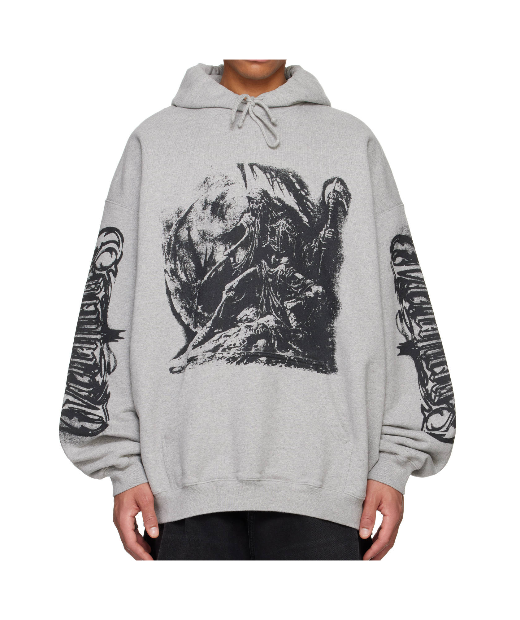 Vetements Gray Goth Oversized Hoodie In Gray