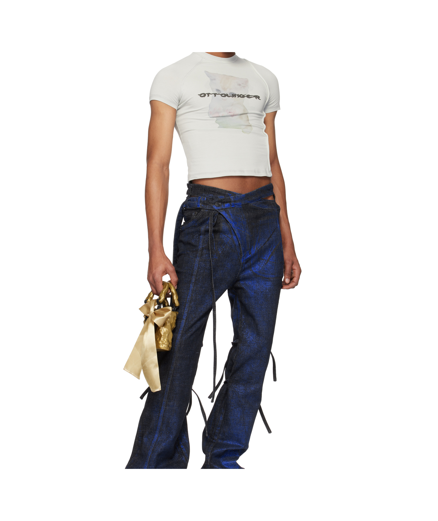 Ottolinger Gray Deconstructed T-shirt In White