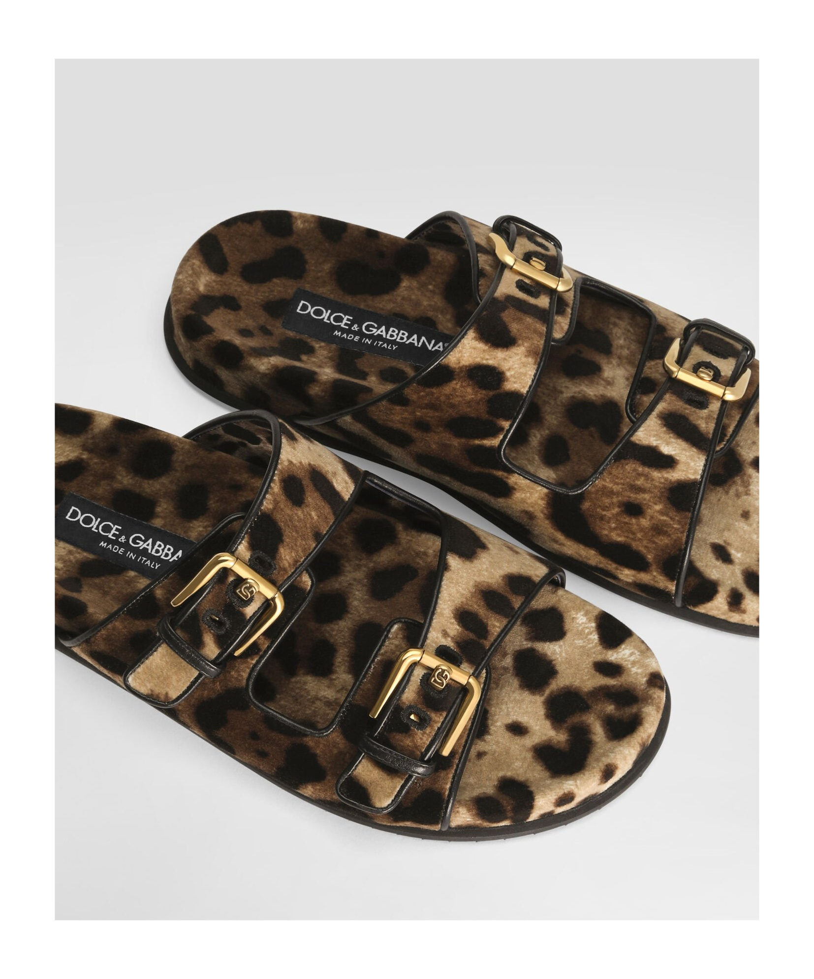 Dolce & Gabbana Leopard-print Sandals In Green