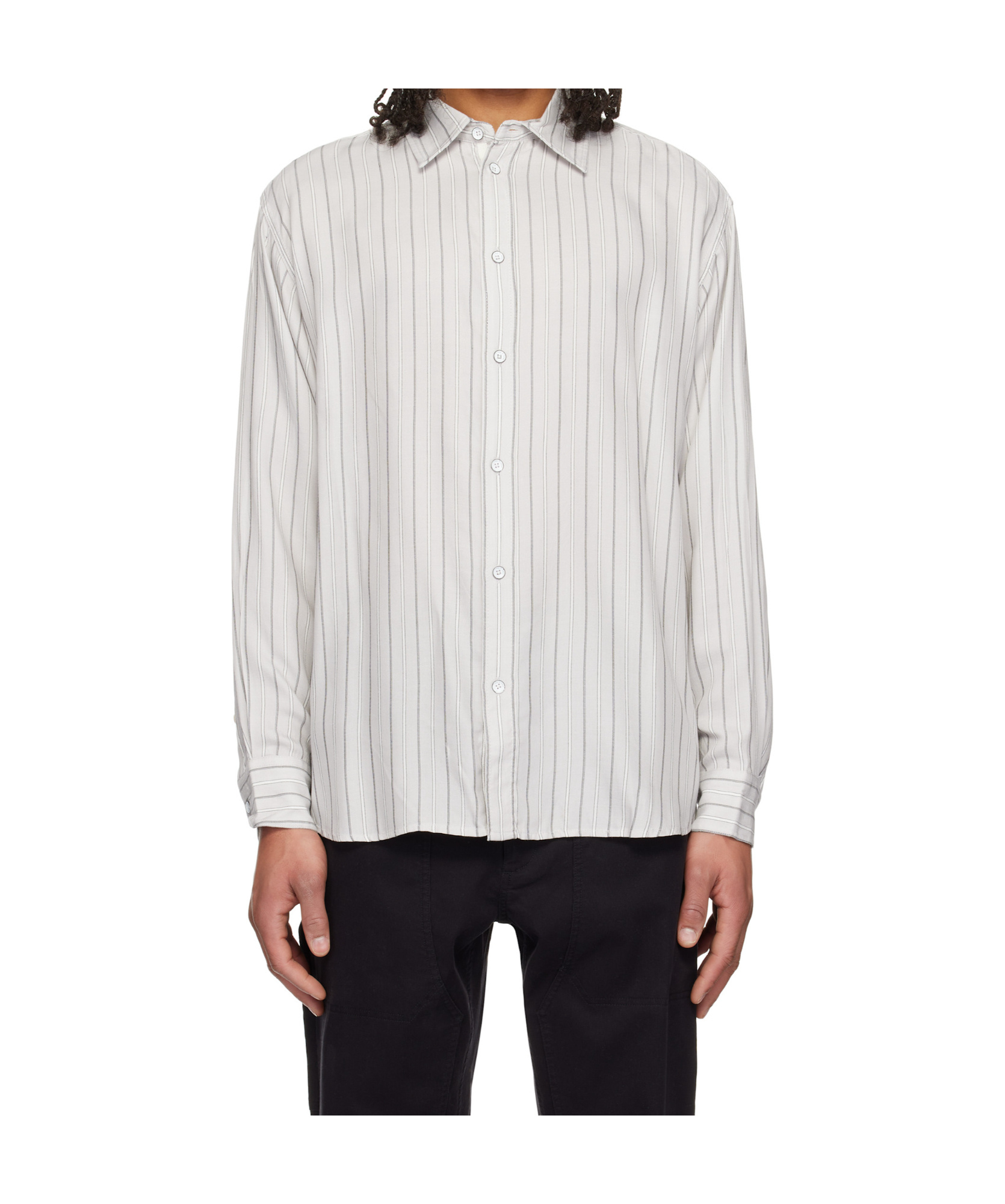Rag & Bone Off-white Matthew Striped Shirt In White