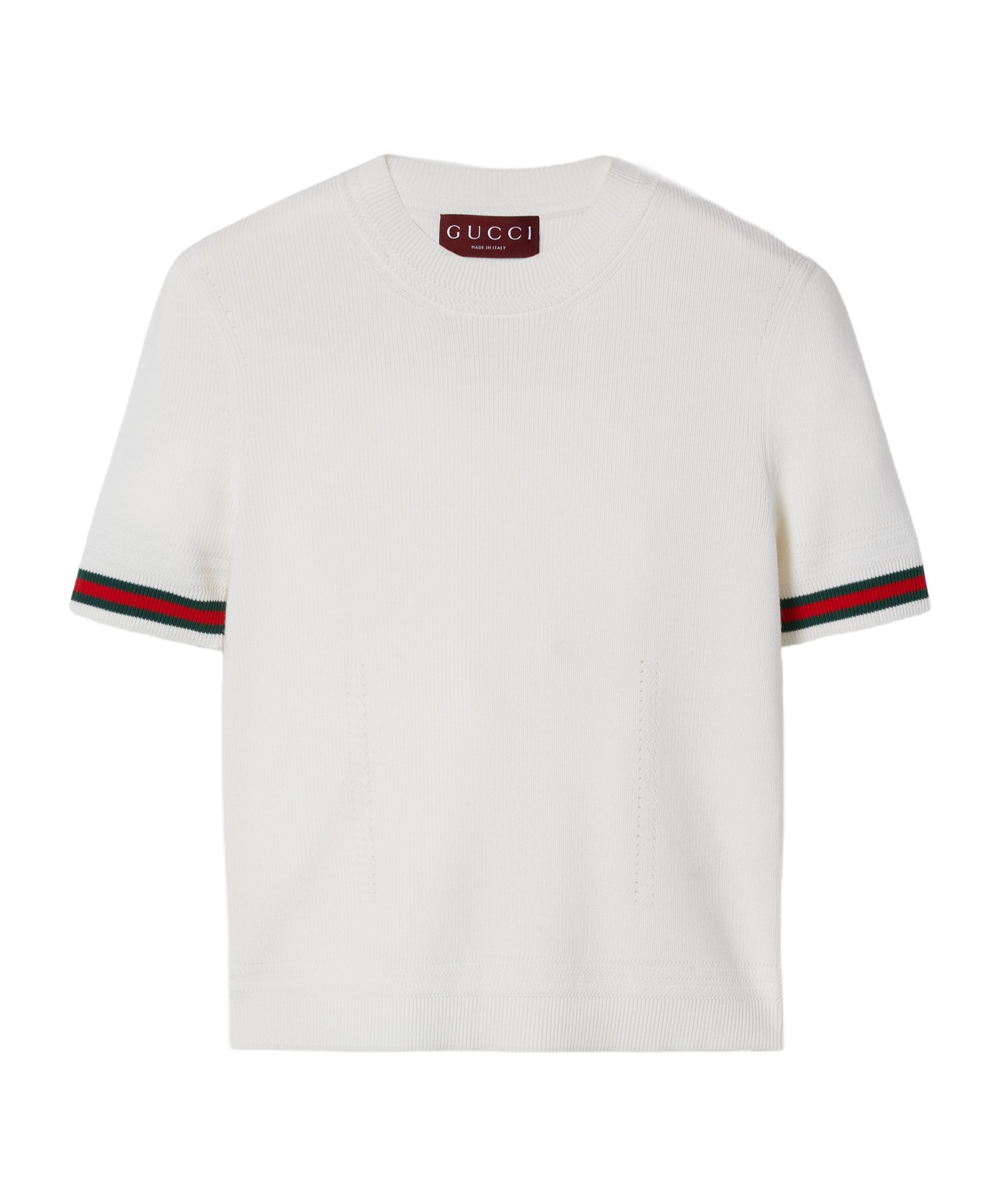 Shop Gucci Extra Fine Wool Top With Web In White