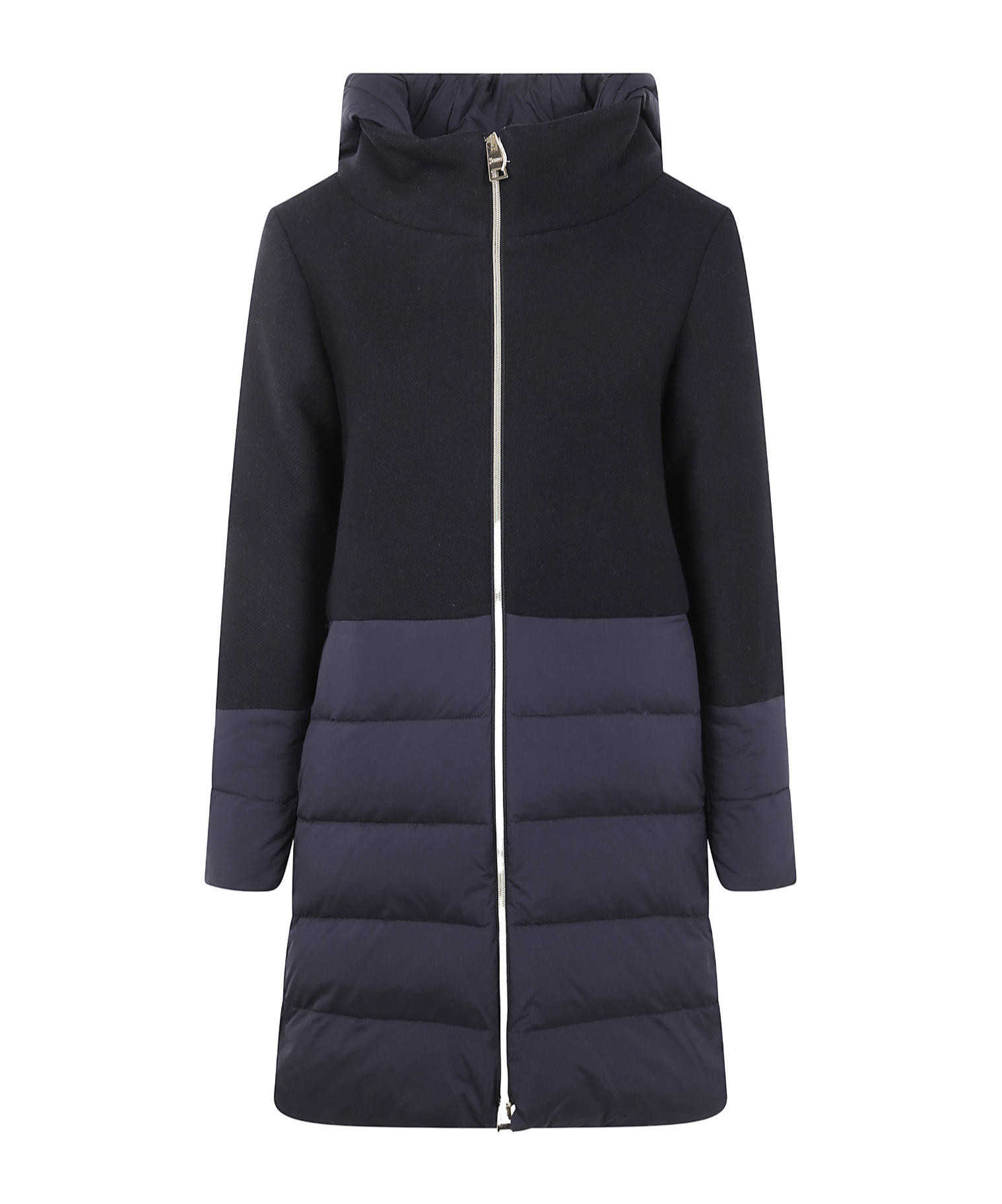 Herno Mix Fabric Medium Jacket In Black