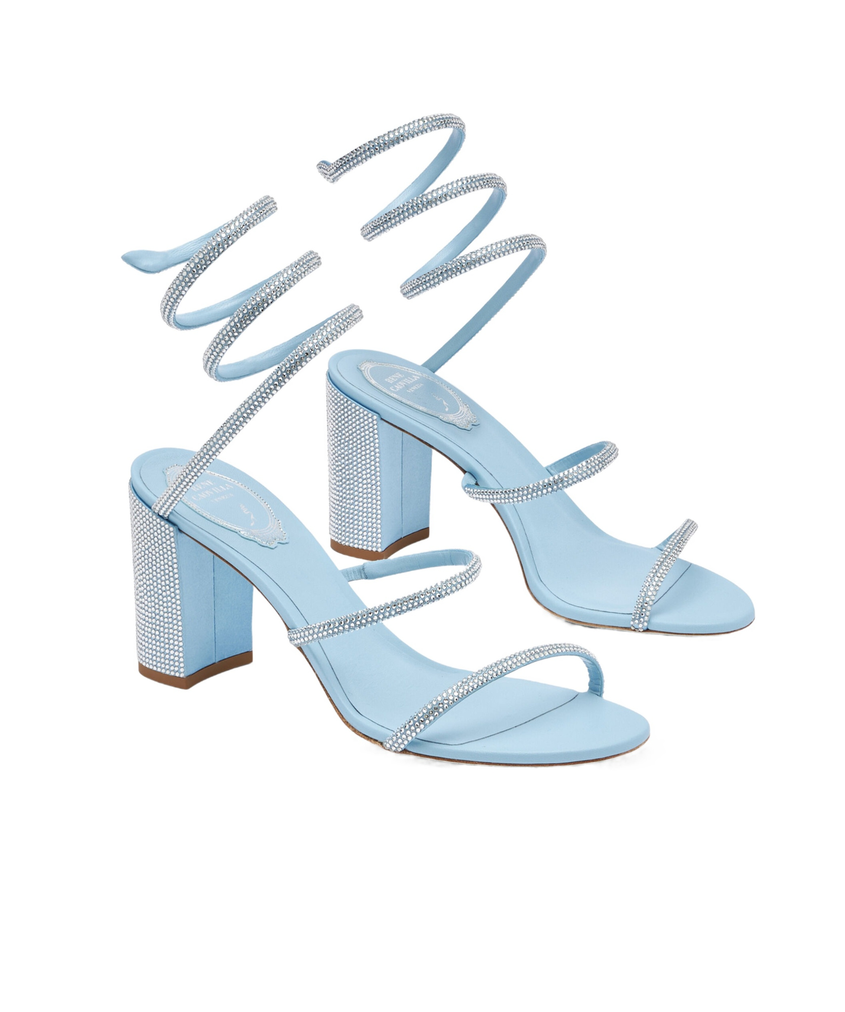 René Caovilla Open-toed High-heeled Sandals In Blue