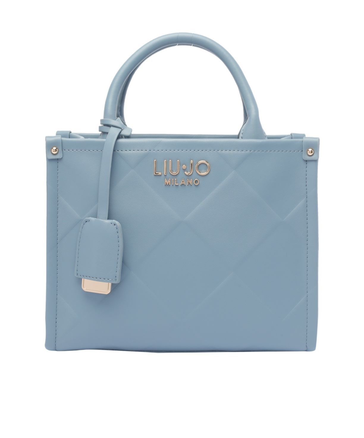 Liu •jo Quilted Denim Cross-body Bag With 2 Handles In Blue