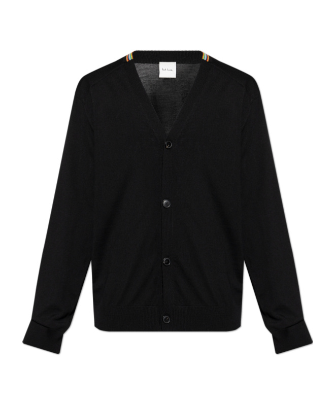 Paul Smith Signature Stripe Cardigan In Black