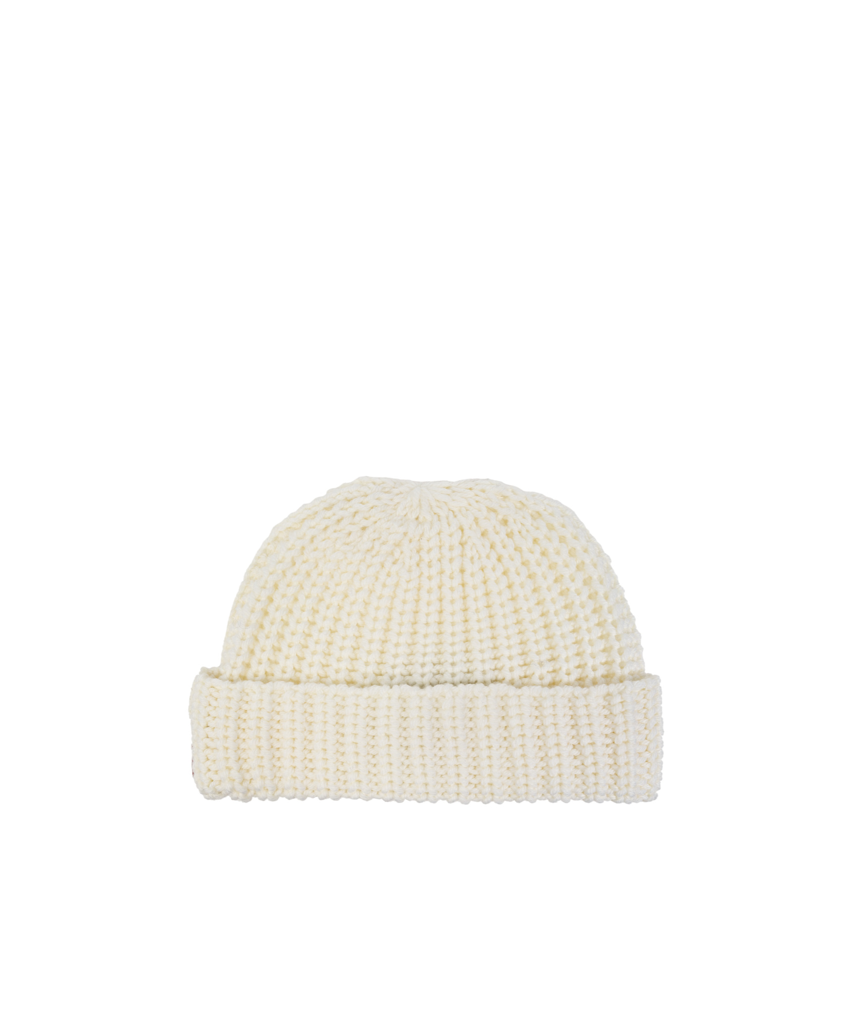 Dsquared2 Logo Tag Knit Wool Beanie In White