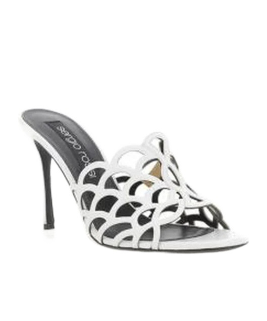 Sergio Rossi Round Head High-heeled Sandals In White