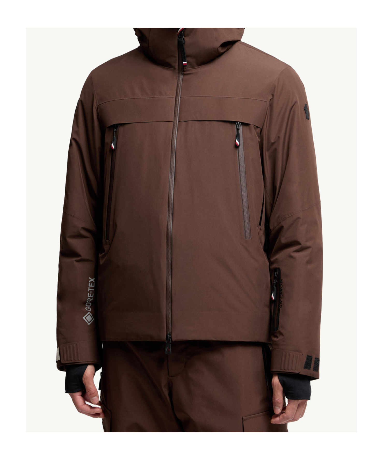 Moncler Balmhorn Hooded Gore-tex Down Ski Jacket In Brown