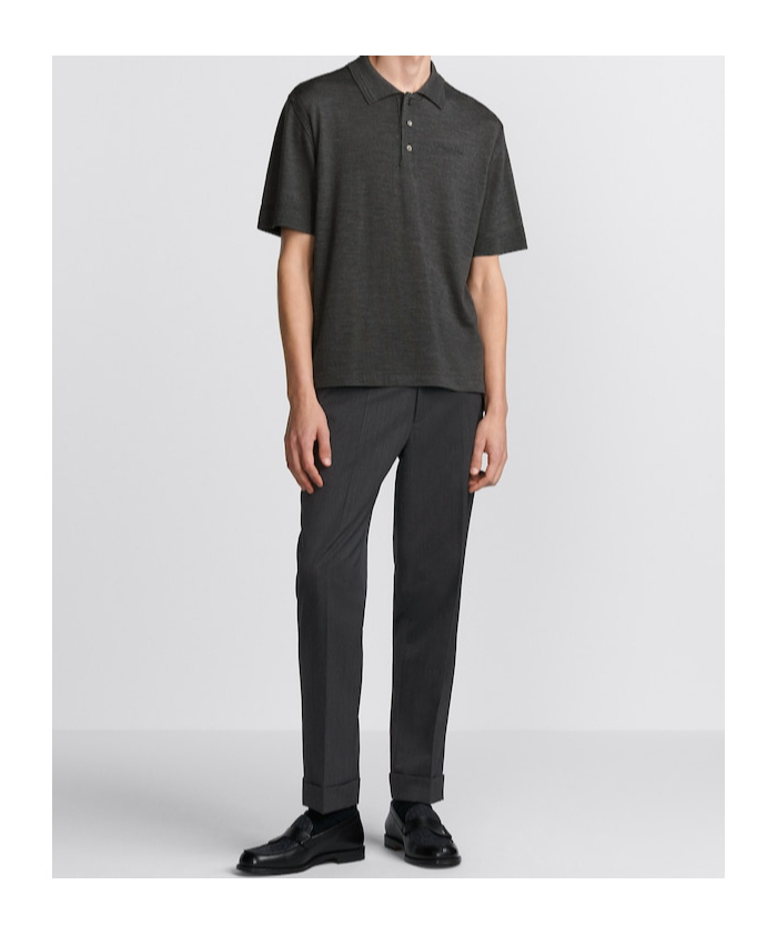 Dior Short-sleeved Wool Polo Shirt In Black