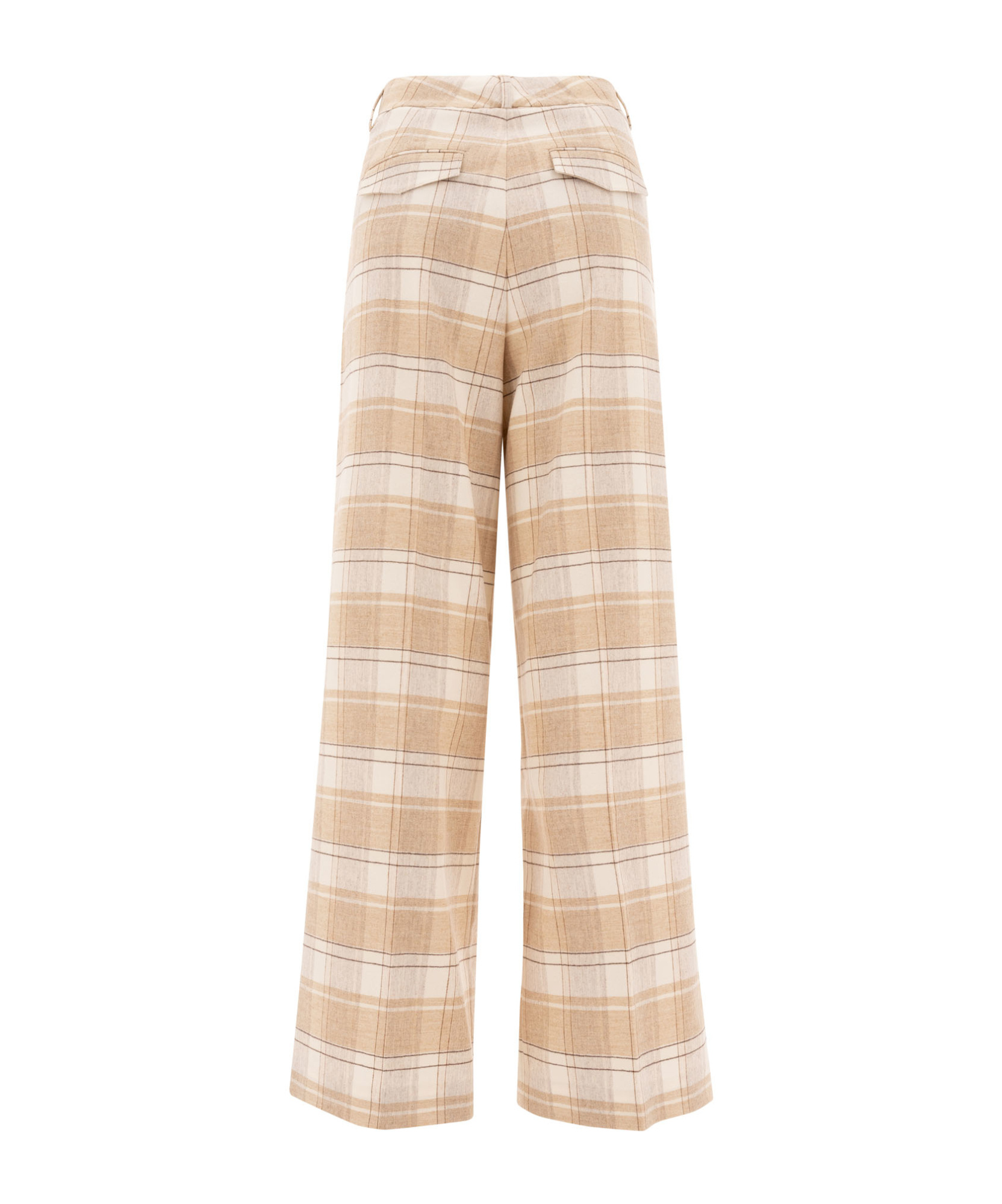 Shop Peserico Checked Wool Trousers In Nude