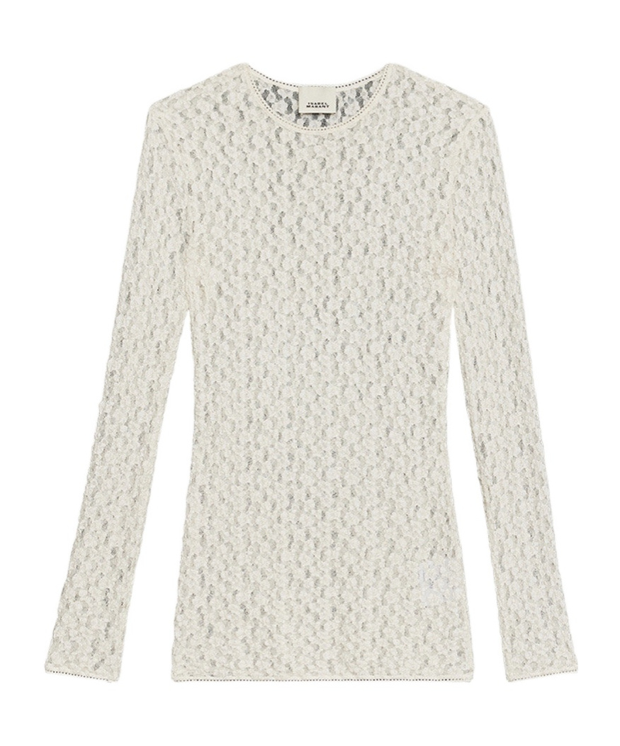 Isabel Marant Gaelle Long-sleeve Lace Top In White