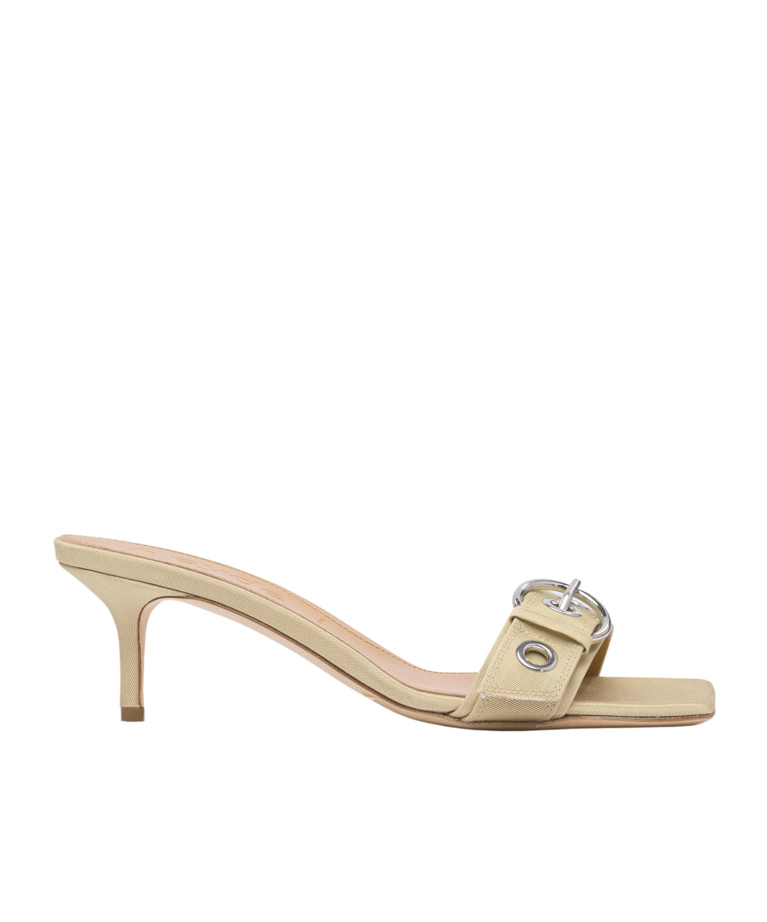 Aeyde Beige Ilvy Eyelet Grosgrain Mules