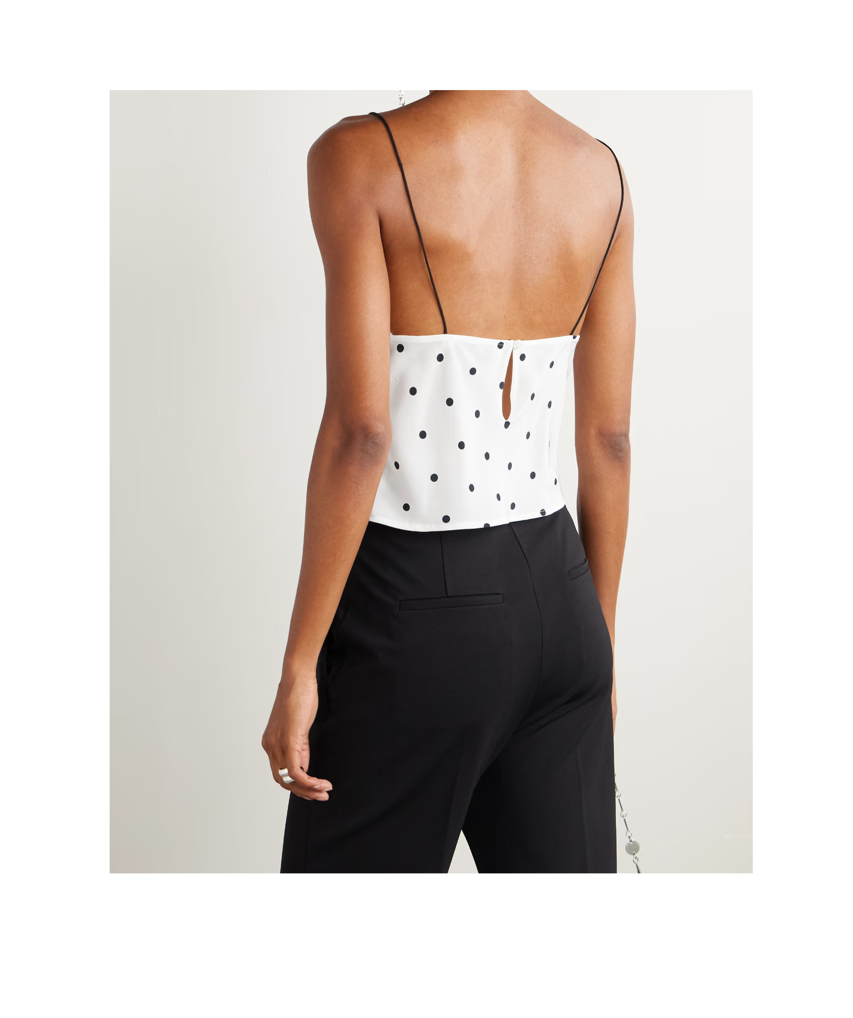 Alessandra Rich Polka Dot Suspenders In White