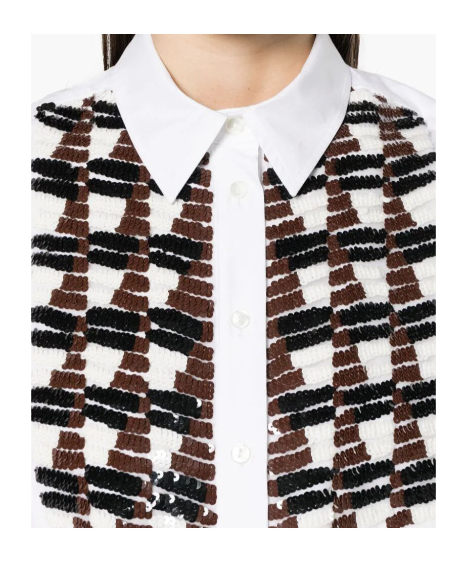 P.A.R.O.S.H SEQUIN-EMBELLISHED SLEEVELESS SHIRT