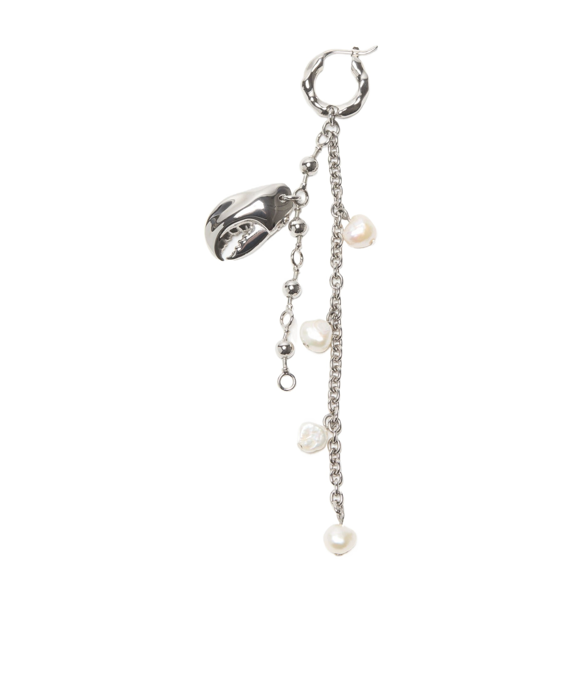 Acne Studios Claw Charm Earring In White