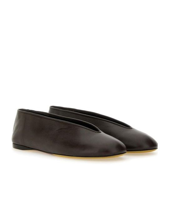Moschino Duck" Dancer Leather Flats In Black