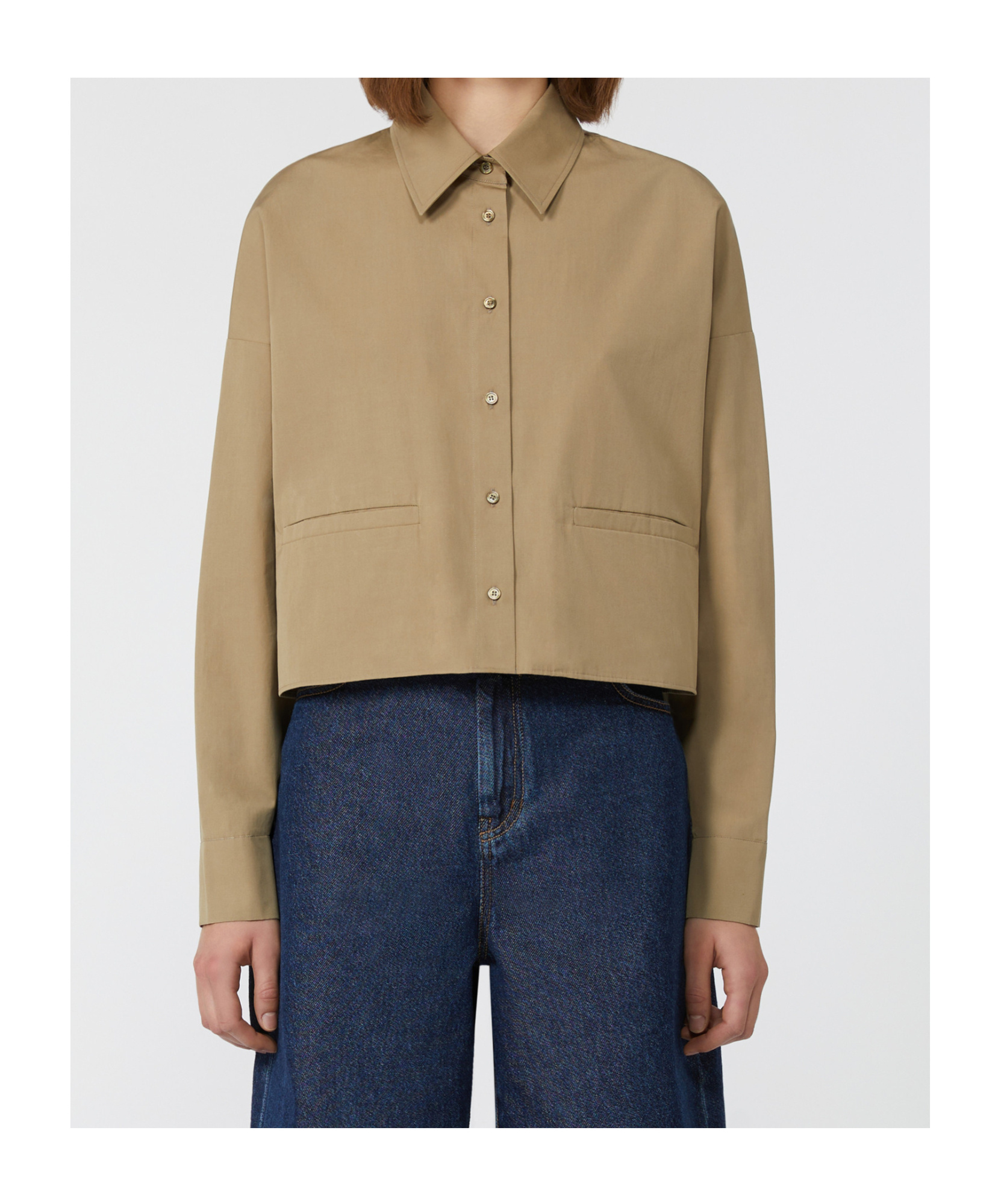 Max Mara Boxy-fit Heavy Cotton Shirt In Neutral