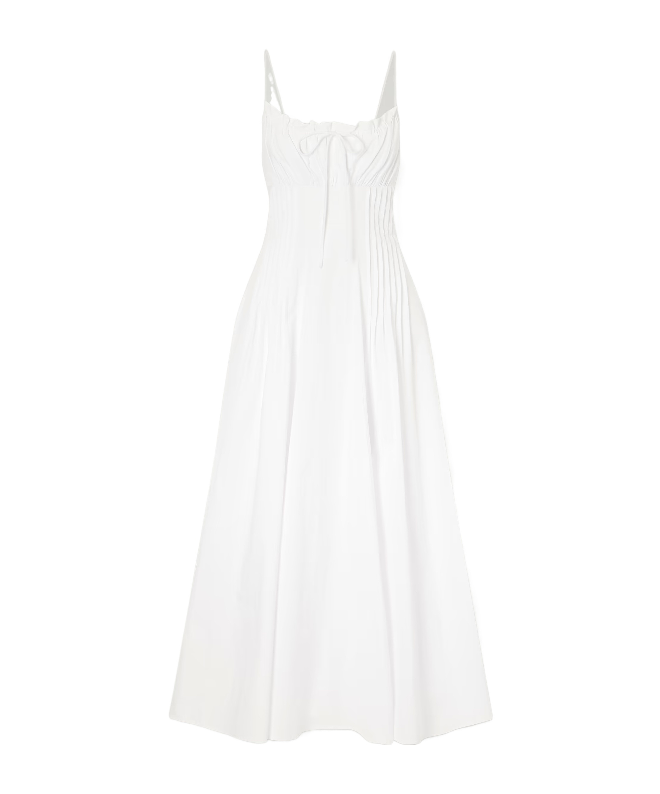 Staud Cotton-blend Midi Dress In White