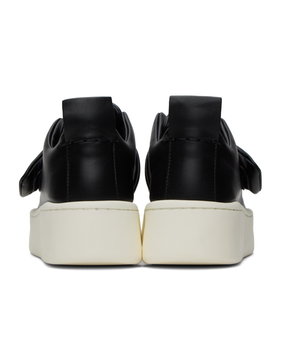 Jil Sander Round Head Hit Color Low-top Casual Sneakers In Black