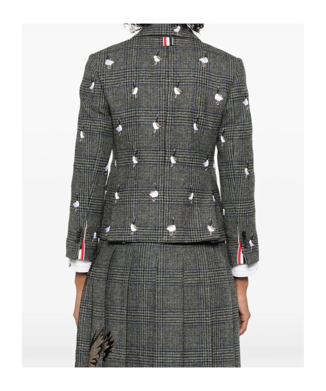 Thom Browne Prince Of Wales Hunting Tweed Blazer In Green