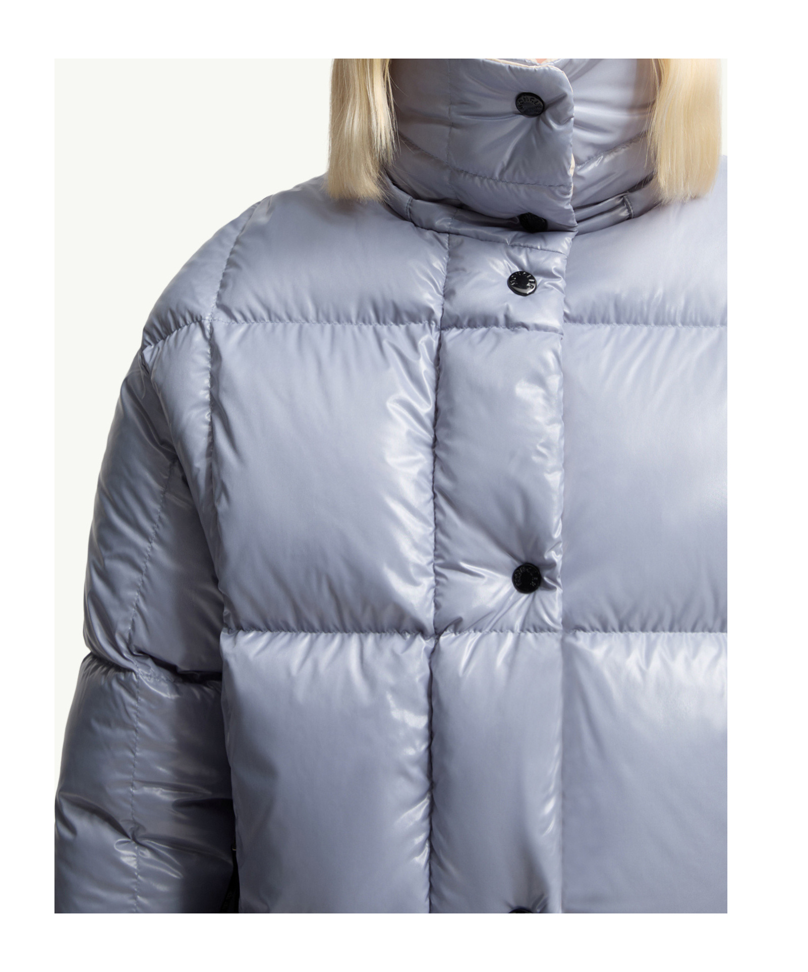 Moncler Long Sleeve Down Jacket In Blue