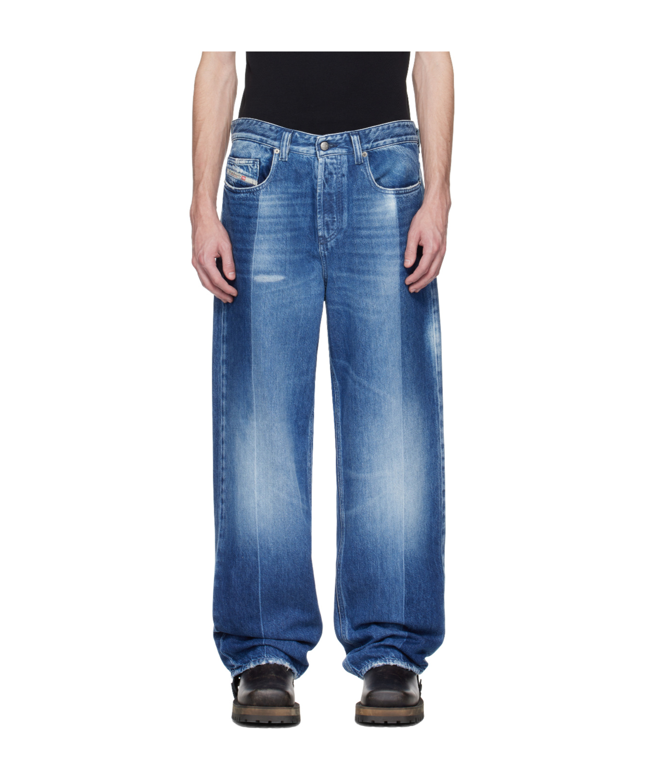 Shop Diesel 2001 D-macro 09l48 Jeans In Medium Blue