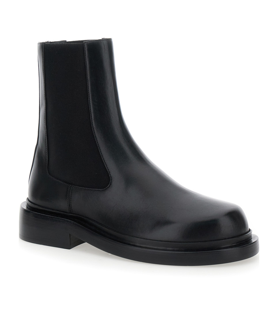 Jil Sander Black Boots With Elastic Side Pannels In Leather Woman In Black