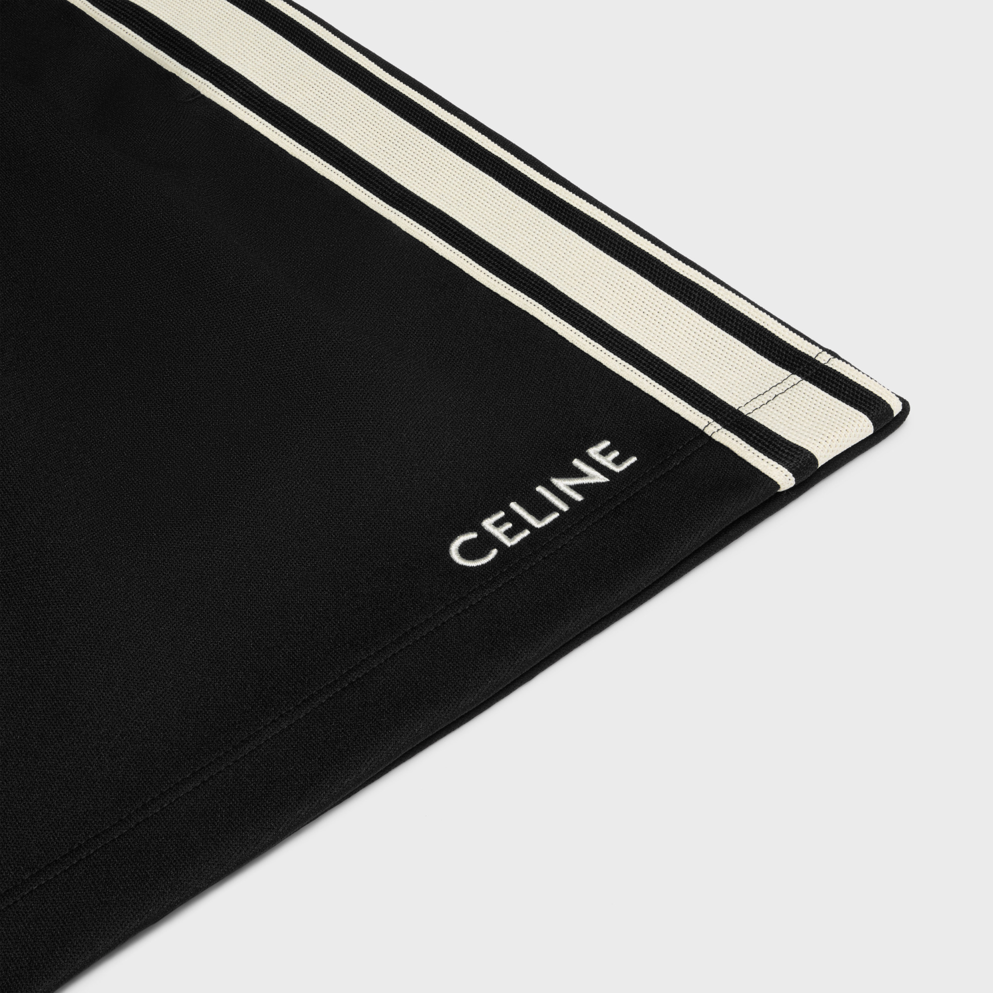 Celine Elastic Waist Sports Shorts In Black
