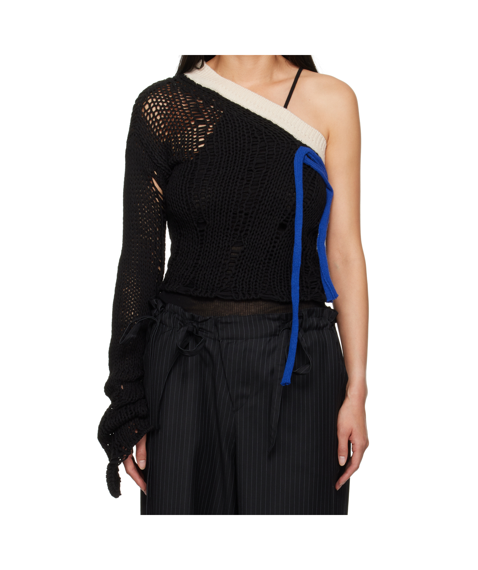 Andersson Bell Black Ottolinger Edition One Shoulder Knit Sweater In Black