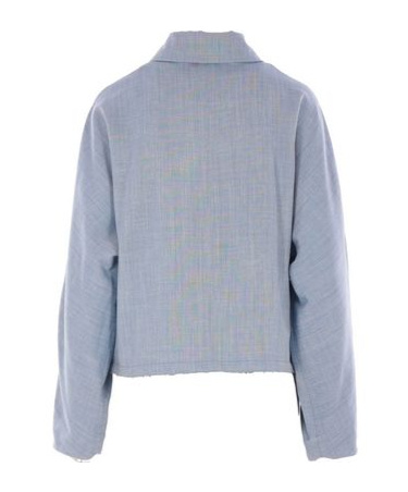 Ferragamo Virgin Wool Silk Zip-up Jacket In Blue