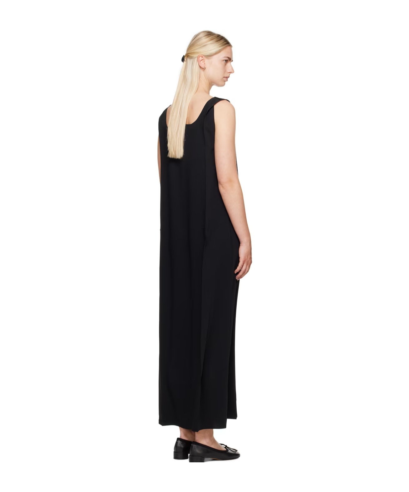 Mm6 Maison Margiela Sac Utilisable-print Maxi Dress In Black