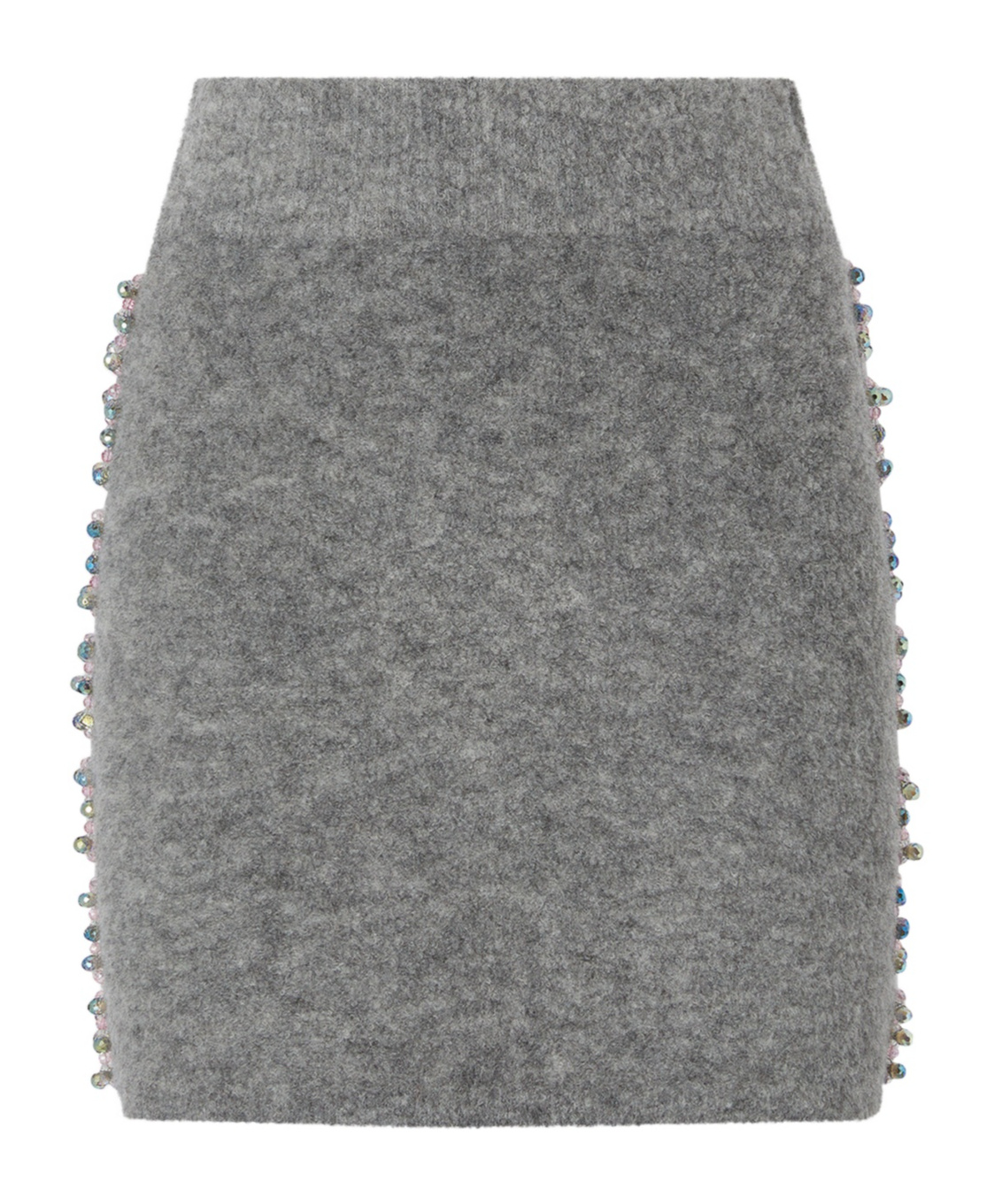 Pinko Crystal Embroidery Miniskirt In Gray