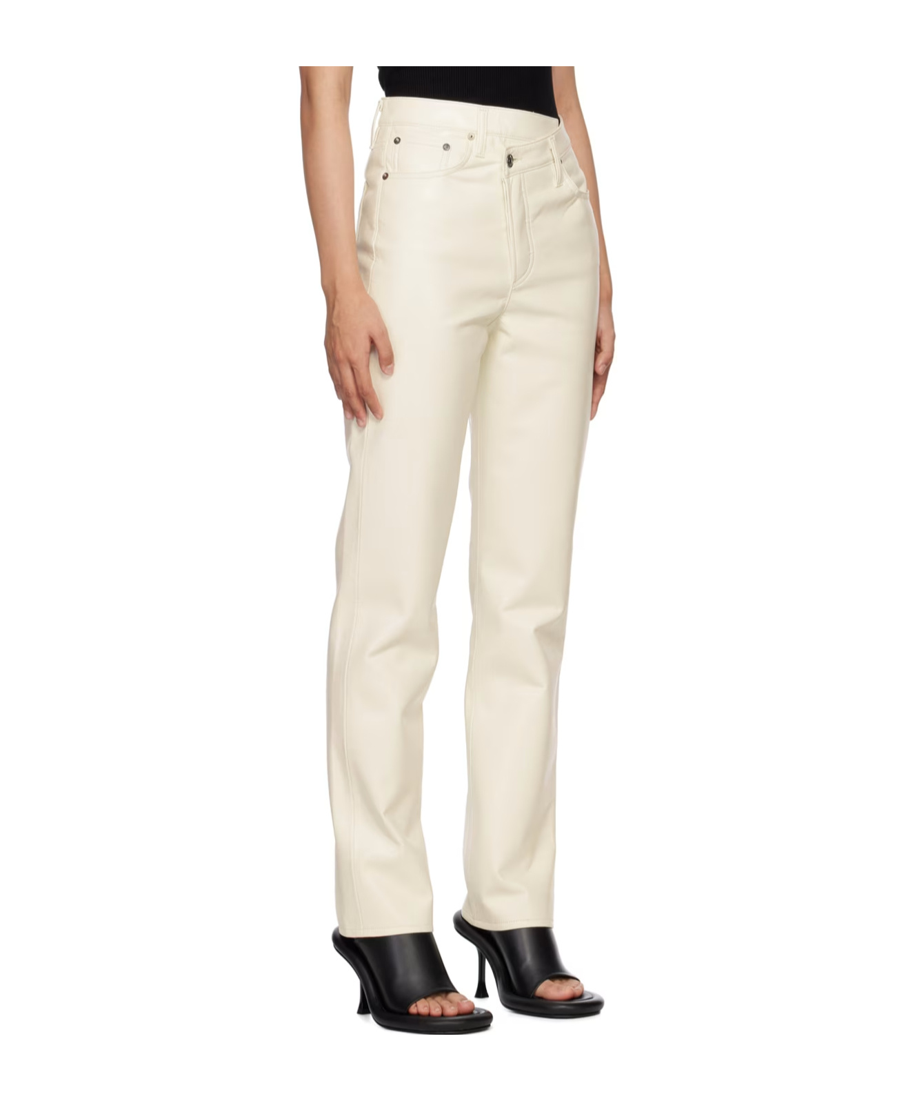 Agolde High Waist Casual Pants In Neutral