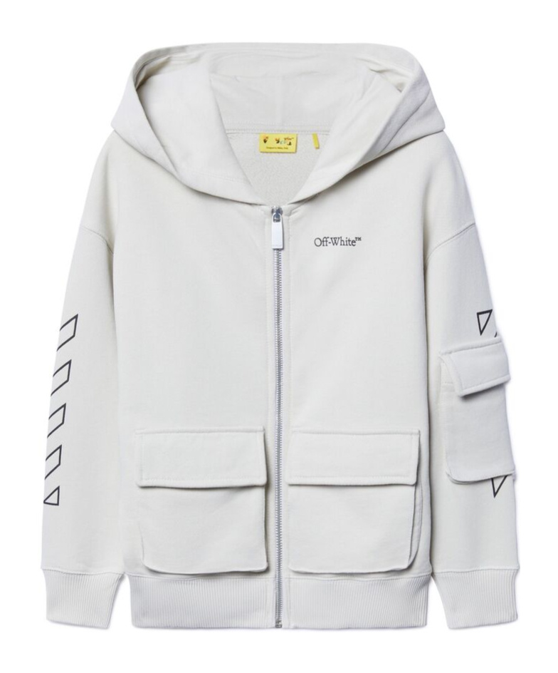 Off-white Bookish Zip-up Hoodie In White