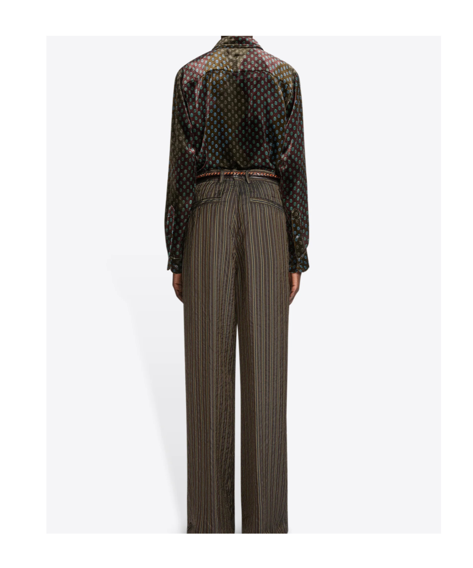 Dries Van Noten Printed Velvet Shirt In Brown