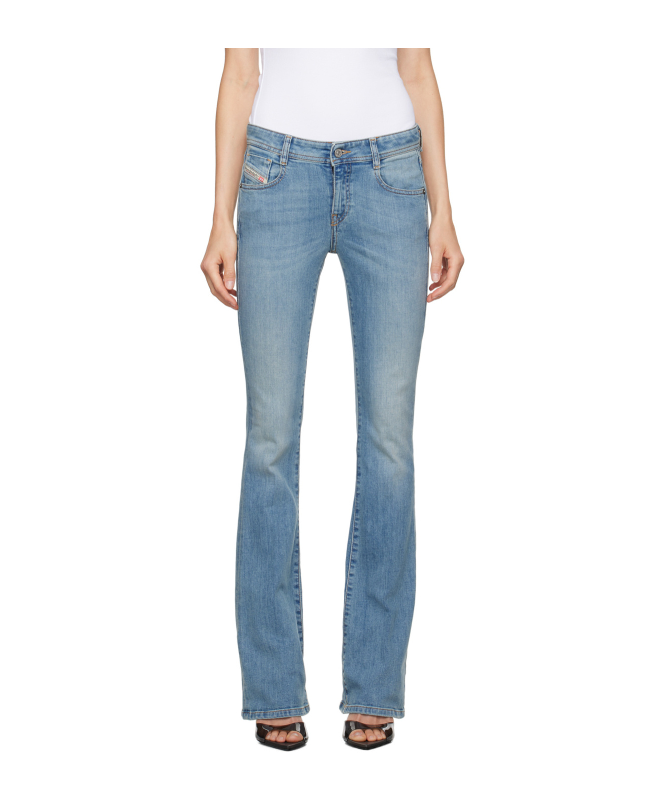 Diesel Low-rise Design Jeans In Blue